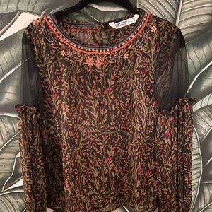 Zara lace cold shoulder blouse